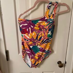 Soma Tropical Print One Piece Swimsuit - one shoulder